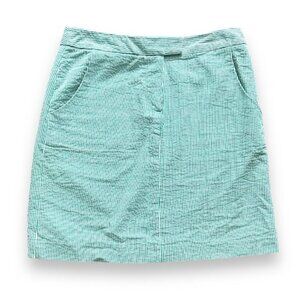 Vintage Y2K Kenar Green and White Seersucker Mini Skirt Women's Size 4 Preppy